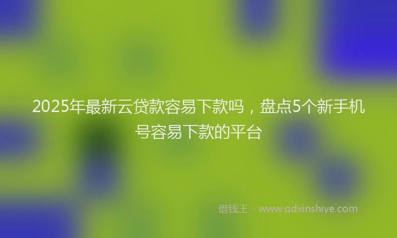 2025年最新云贷款容易下款吗，盘点5个新手机号容易下款的平台
