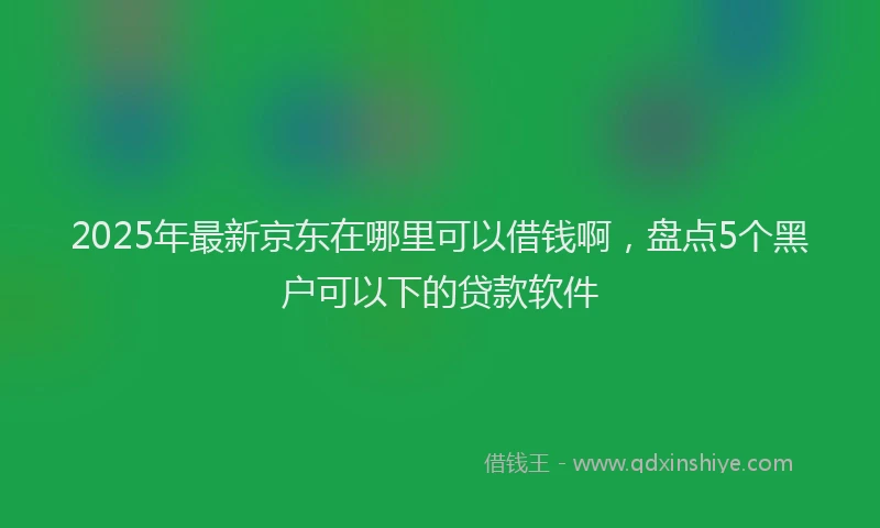 2025年最新京东在哪里可以借钱啊，盘点5个黑户可以下的贷款软件