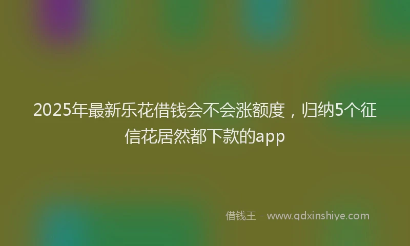 2025年最新乐花借钱会不会涨额度，归纳5个征信花居然都下款的app