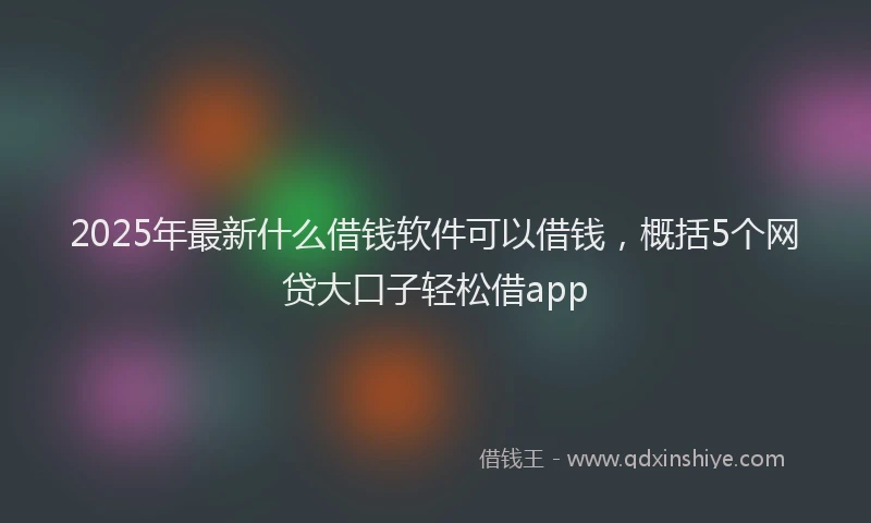2025年最新什么借钱软件可以借钱，概括5个网贷大口子轻松借app