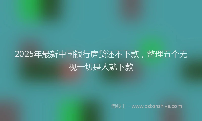 2025年最新中国银行房贷还不下款，整理五个无视一切是人就下款