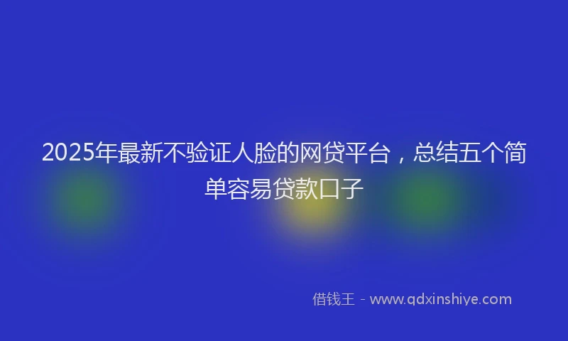 2025年最新不验证人脸的网贷平台，总结五个简单容易贷款口子