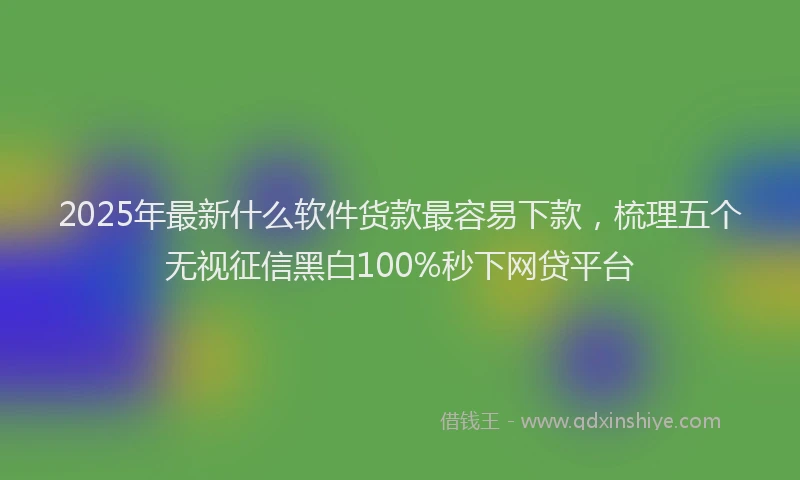 2025年最新什么软件货款最容易下款，梳理五个无视征信黑白100%秒下网贷平台