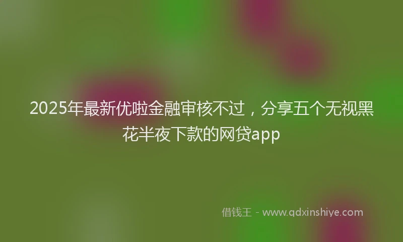 2025年最新优啦金融审核不过，分享五个无视黑花半夜下款的网贷app