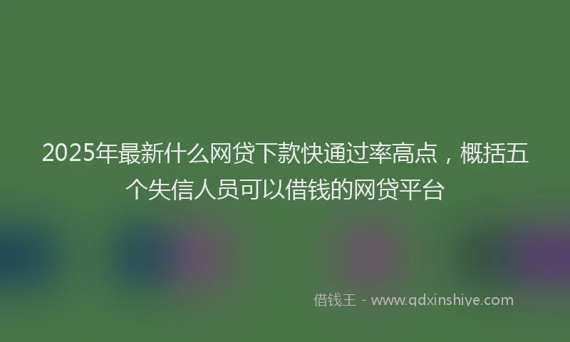 2025年最新什么网贷下款快通过率高点，概括五个失信人员可以借钱的网贷平台