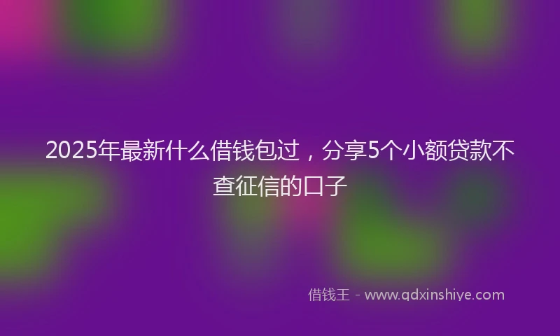 2025年最新什么借钱包过，分享5个小额贷款不查征信的口子