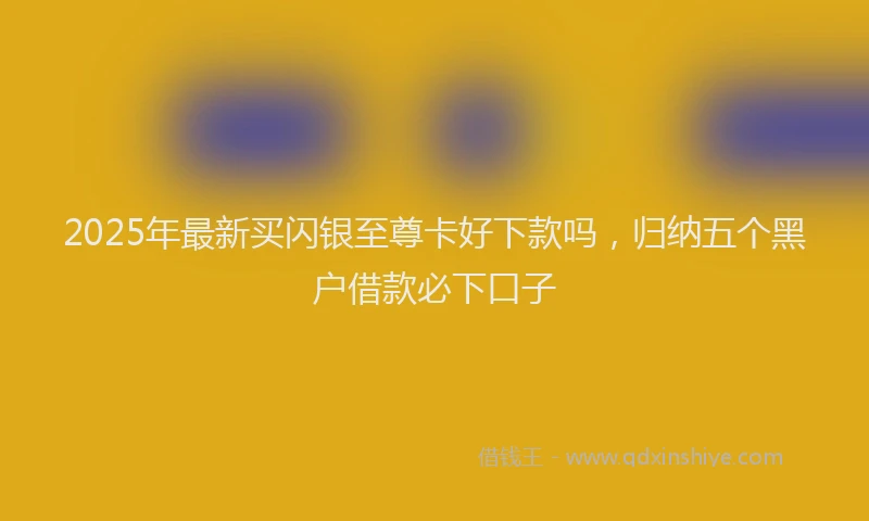 2025年最新买闪银至尊卡好下款吗，归纳五个黑户借款必下口子