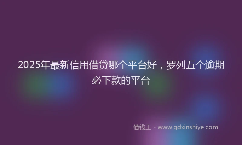 2025年最新信用借贷哪个平台好，罗列五个逾期必下款的平台