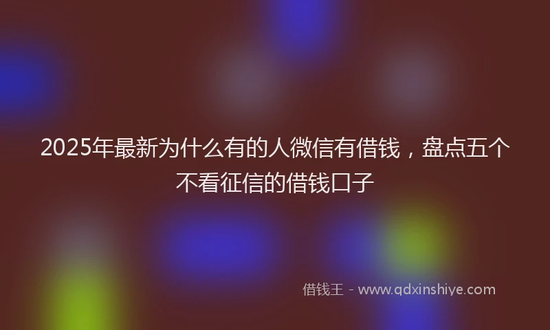 2025年最新为什么有的人微信有借钱，盘点五个不看征信的借钱口子