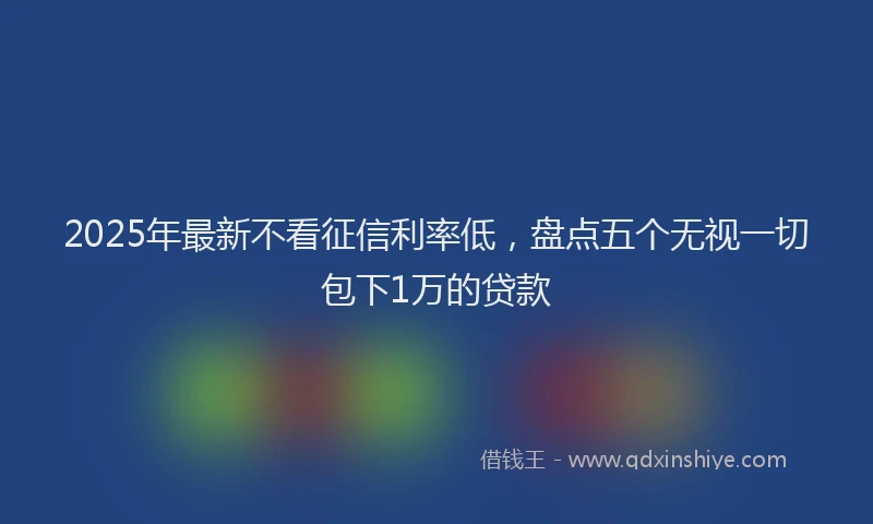 2025年最新不看征信利率低，盘点五个无视一切包下1万的贷款