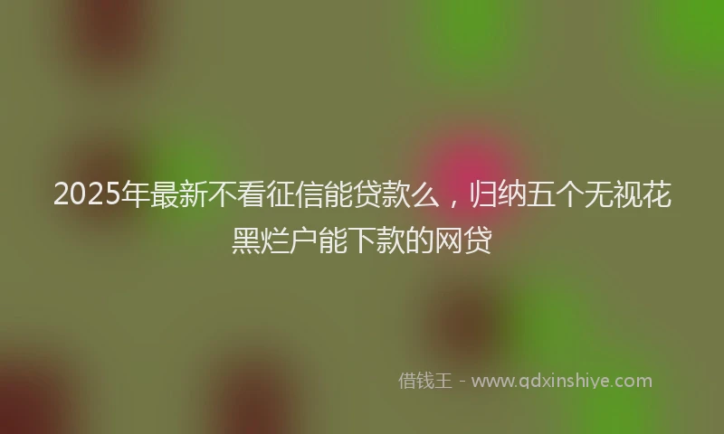 2025年最新不看征信能贷款么，归纳五个无视花黑烂户能下款的网贷