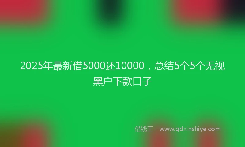 2025年最新借5000还10000，总结5个5个无视黑户下款口子