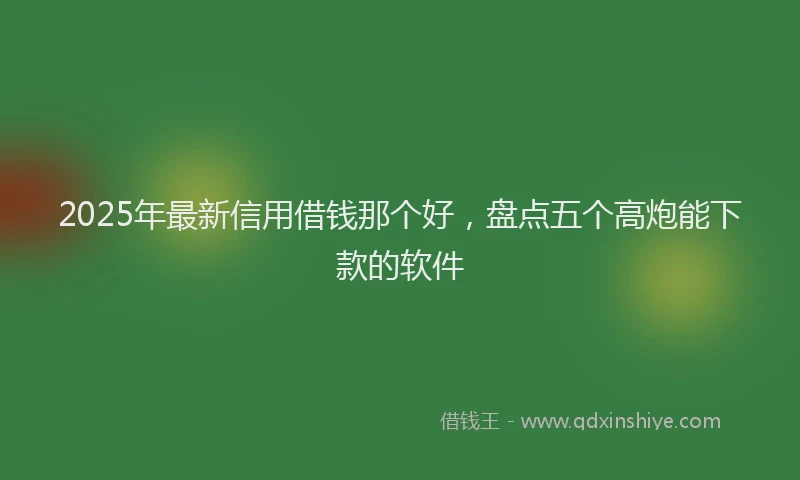 2025年最新信用借钱那个好，盘点五个高炮能下款的软件