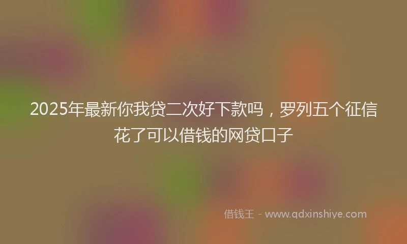 2025年最新你我贷二次好下款吗，罗列五个征信花了可以借钱的网贷口子