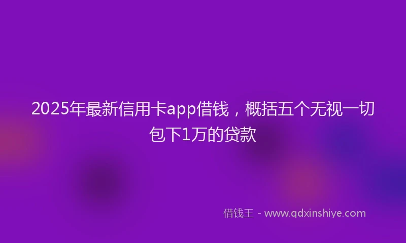 2025年最新信用卡app借钱，概括五个无视一切包下1万的贷款