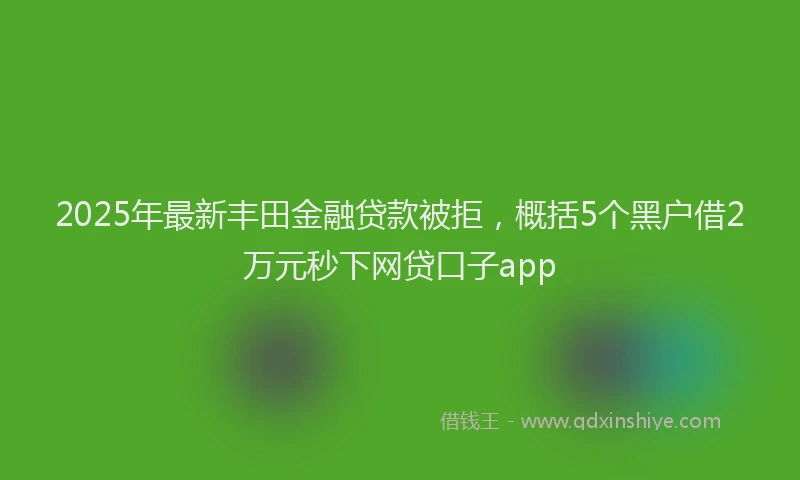 2025年最新丰田金融贷款被拒，概括5个黑户借2万元秒下网贷口子app
