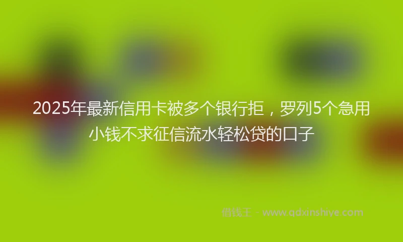 2025年最新信用卡被多个银行拒，罗列5个急用小钱不求征信流水轻松贷的口子