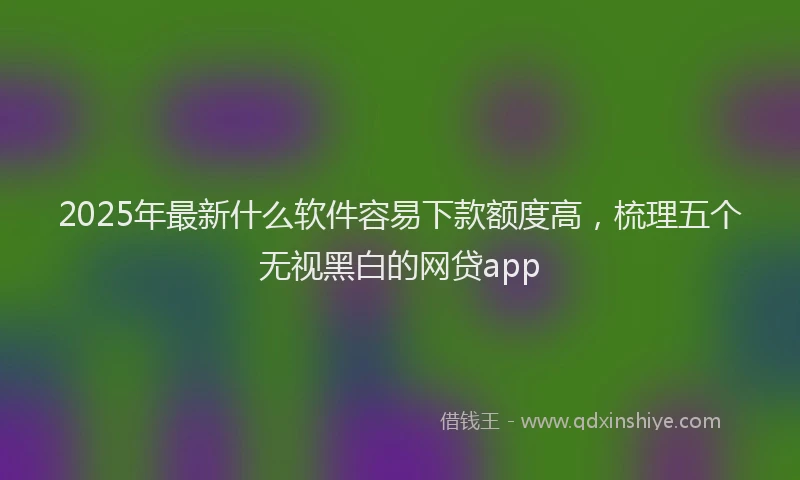 2025年最新什么软件容易下款额度高，梳理五个无视黑白的网贷app