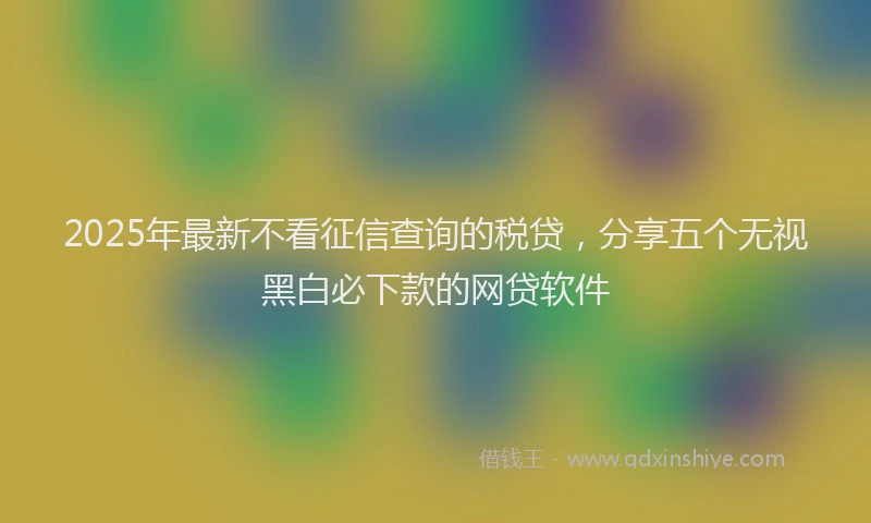 2025年最新不看征信查询的税贷，分享五个无视黑白必下款的网贷软件