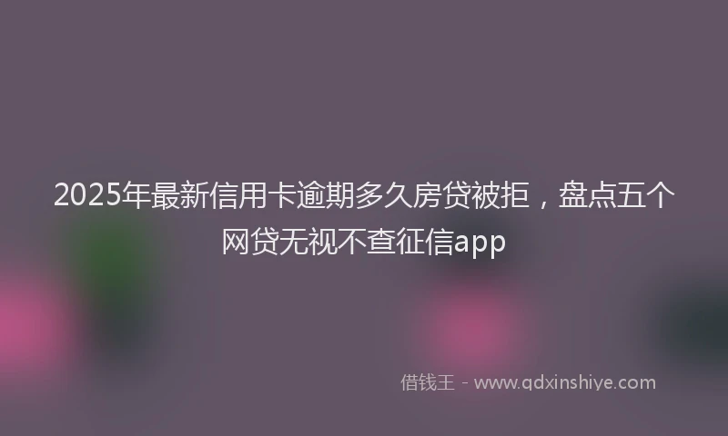 2025年最新信用卡逾期多久房贷被拒，盘点五个网贷无视不查征信app