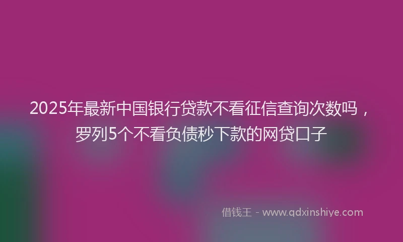 2025年最新中国银行贷款不看征信查询次数吗，罗列5个不看负债秒下款的网贷口子