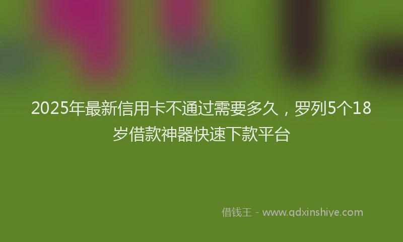 2025年最新信用卡不通过需要多久，罗列5个18岁借款神器快速下款平台