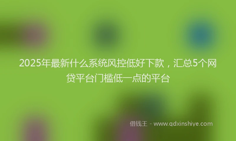 2025年最新什么系统风控低好下款，汇总5个网贷平台门槛低一点的平台