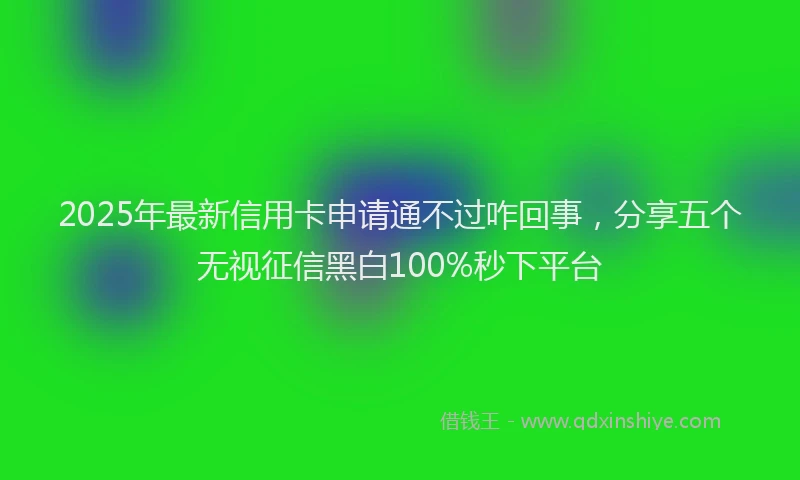 2025年最新信用卡申请通不过咋回事，分享五个无视征信黑白100%秒下平台