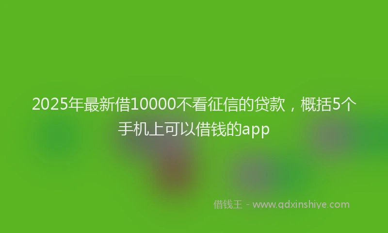 2025年最新借10000不看征信的贷款，概括5个手机上可以借钱的app
