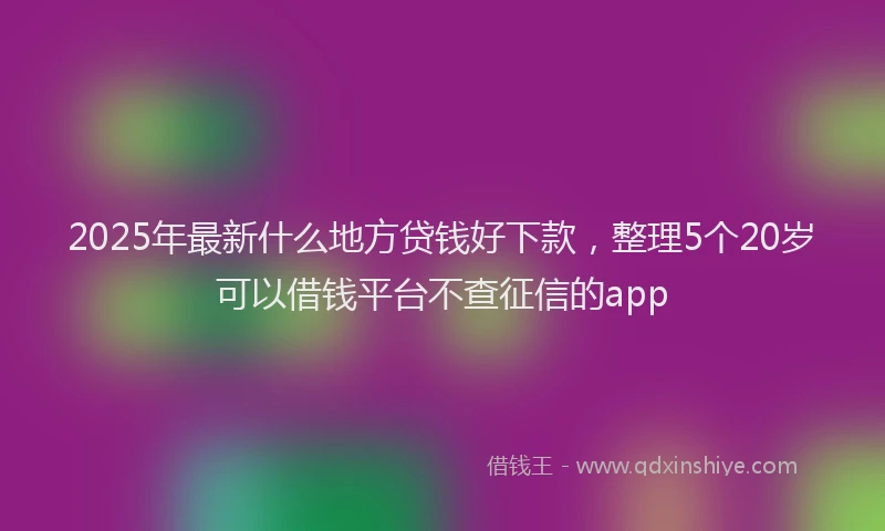 2025年最新什么地方贷钱好下款，整理5个20岁可以借钱平台不查征信的app