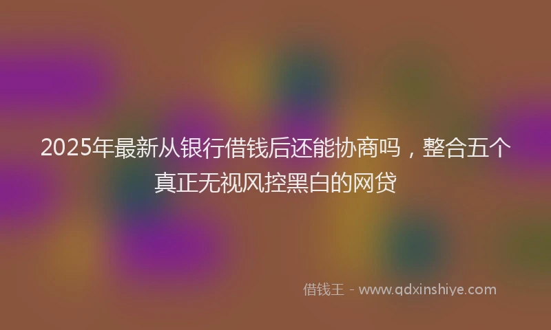 2025年最新从银行借钱后还能协商吗，整合五个真正无视风控黑白的网贷
