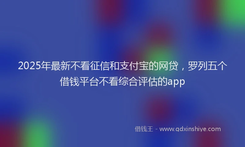2025年最新不看征信和支付宝的网贷，罗列五个借钱平台不看综合评估的app