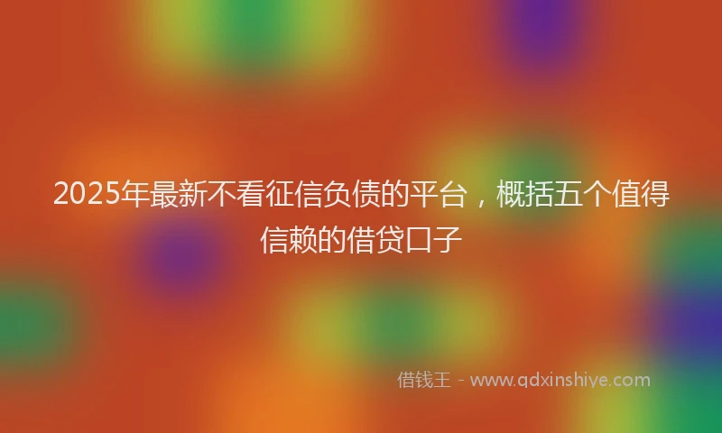 2025年最新不看征信负债的平台，概括五个值得信赖的借贷口子