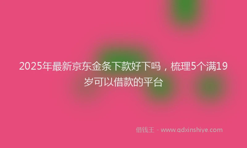 2025年最新京东金条下款好下吗，梳理5个满19岁可以借款的平台