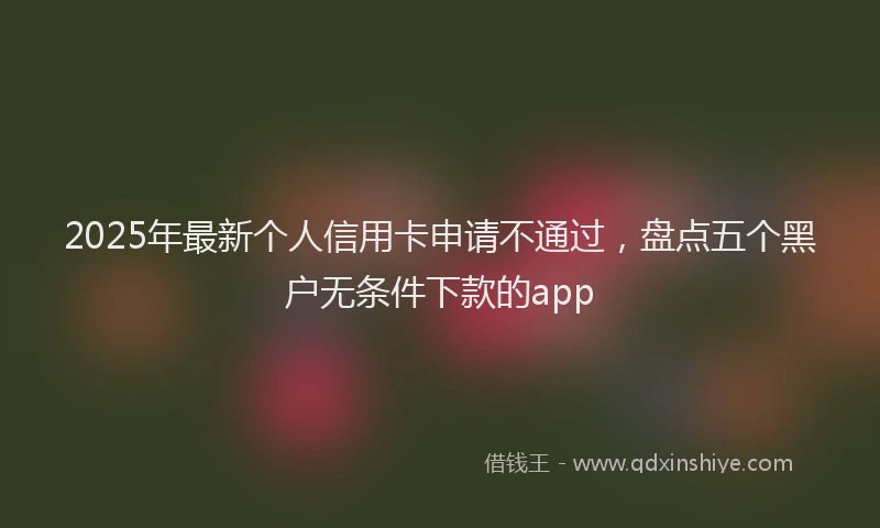 2025年最新个人信用卡申请不通过，盘点五个黑户无条件下款的app