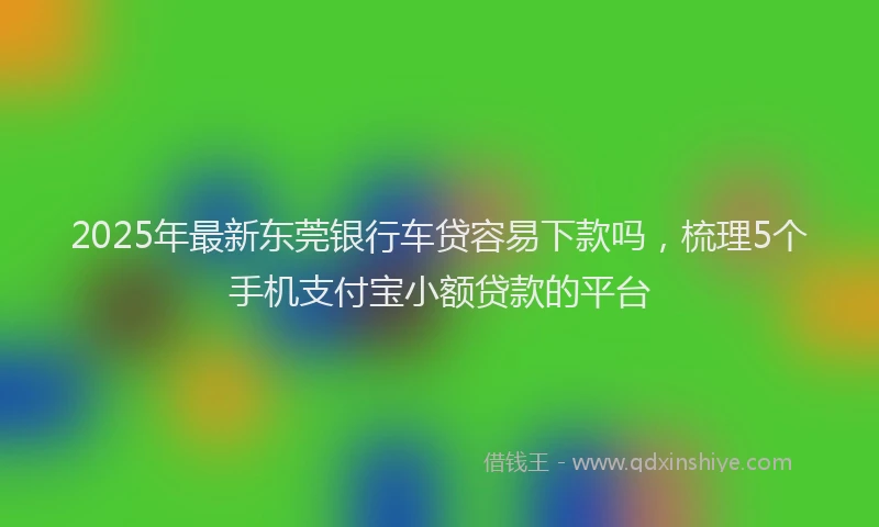 2025年最新东莞银行车贷容易下款吗，梳理5个手机支付宝小额贷款的平台