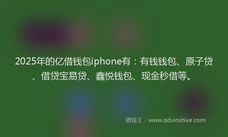 2025年的亿借钱包iphone有：有钱钱包、原子贷、借贷宝易贷、鑫悦钱包、现金秒借等。