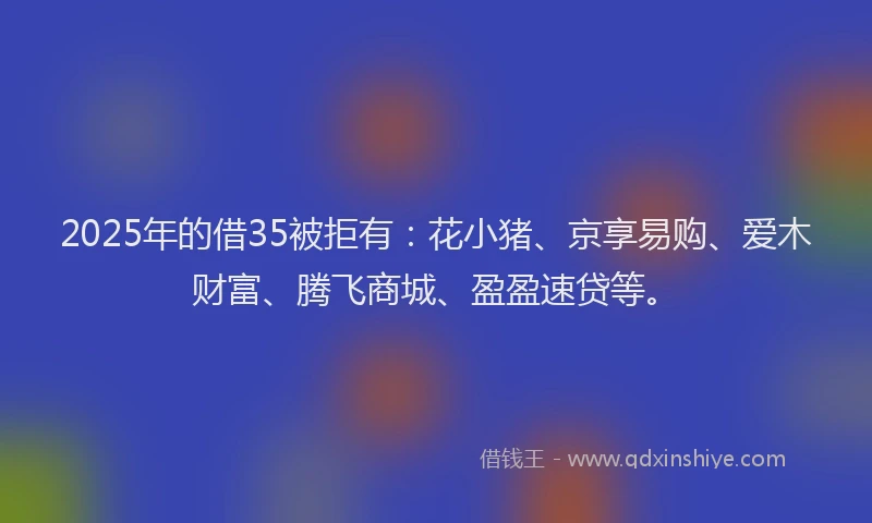 2025年的借35被拒有：花小猪、京享易购、爱木财富、腾飞商城、盈盈速贷等。