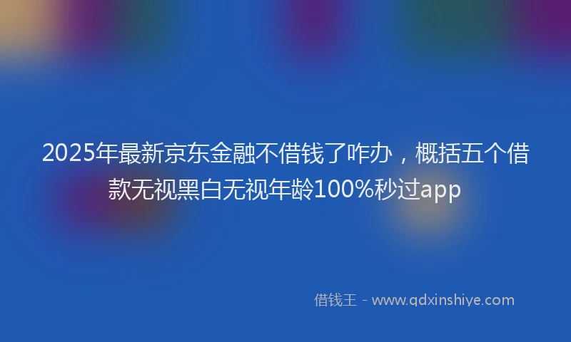 2025年最新京东金融不借钱了咋办，概括五个借款无视黑白无视年龄100%秒过app