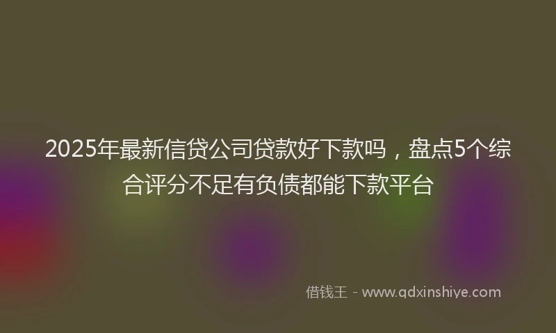 2025年最新信贷公司贷款好下款吗，盘点5个综合评分不足有负债都能下款平台