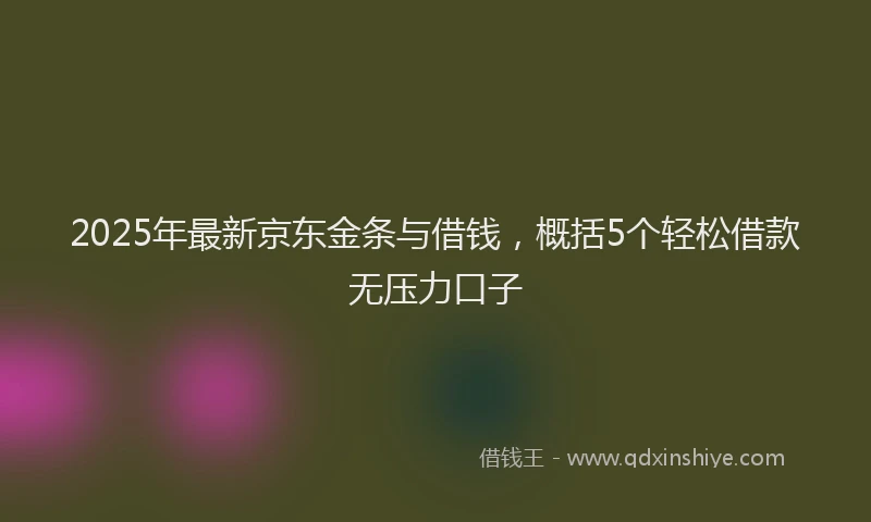 2025年最新京东金条与借钱，概括5个轻松借款无压力口子