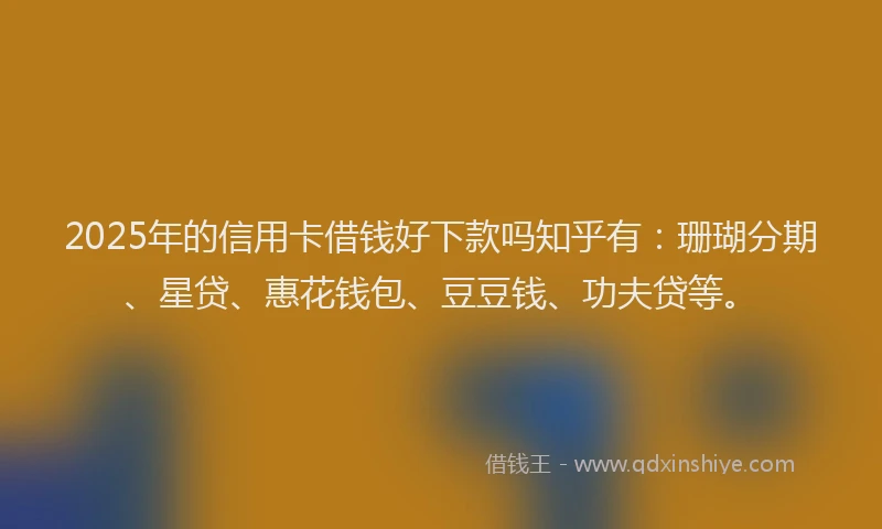 2025年的信用卡借钱好下款吗知乎有：珊瑚分期、星贷、惠花钱包、豆豆钱、功夫贷等。