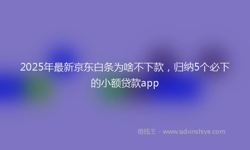 2025年最新京东白条为啥不下款，归纳5个必下的小额贷款app