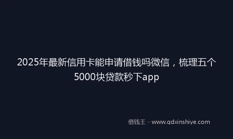 2025年最新信用卡能申请借钱吗微信，梳理五个5000块贷款秒下app