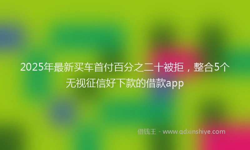 2025年最新买车首付百分之二十被拒，整合5个无视征信好下款的借款app