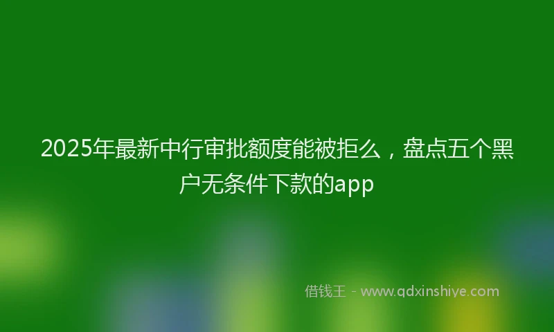 2025年最新中行审批额度能被拒么，盘点五个黑户无条件下款的app