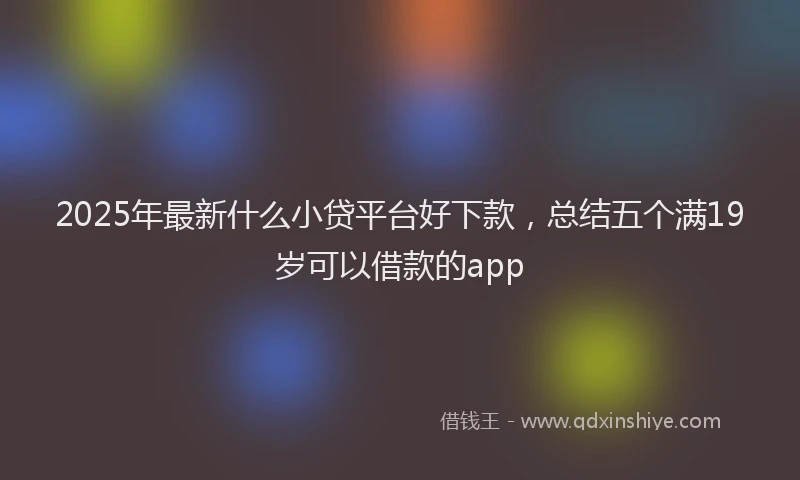 2025年最新什么小贷平台好下款，总结五个满19岁可以借款的app