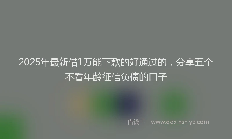 2025年最新借1万能下款的好通过的，分享五个不看年龄征信负债的口子