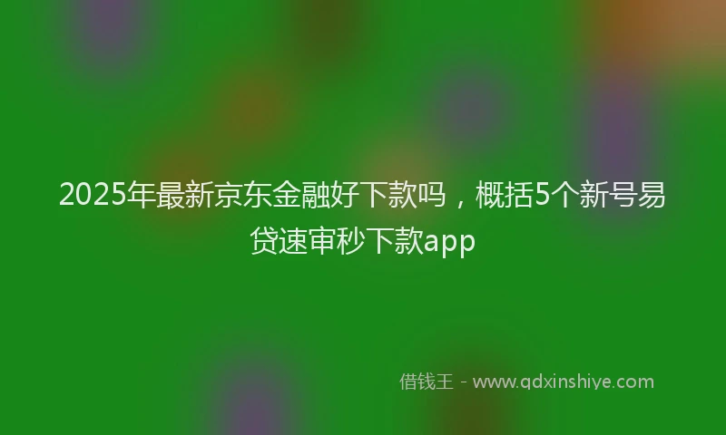 2025年最新京东金融好下款吗，概括5个新号易贷速审秒下款app