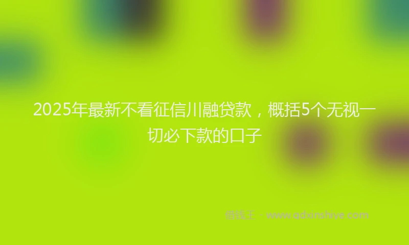 2025年最新不看征信川融贷款，概括5个无视一切必下款的口子